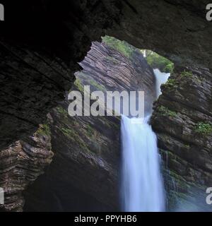 Waterfall in the Toggenburg valley, Switzerland. Stock Photo