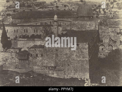 Jerusalem. Enceinte du Temple. Mosquée El-Aksa, angle Sud-Ouest; Auguste Salzmann, French, 1824 - 1872, Louis Désiré Blanquart Stock Photo