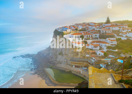 VIew of Azenha do Mar at sunsrise. Portugal Stock Photo