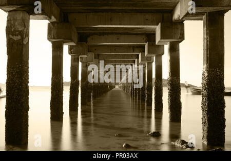 Rawai in south of Phuket is a great point for photo shoting, beside that wonderful sunrise view, it have a bridge. Stock Photo