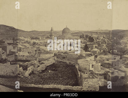 Panorama of Jerusalem; Othon Von Ostheim, Austrian, active about 1850 - early 1860s, Europe; about 1862; Albumen silver print Stock Photo