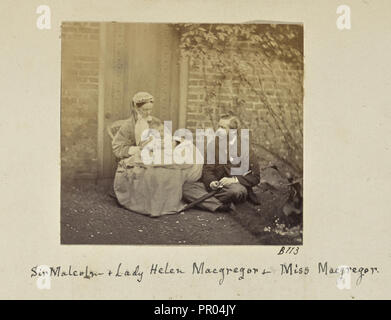 Sir Malcolm & Lady Helen Macgregor & Miss Macgregor; Ronald Ruthven Leslie-Melville, Scottish,1835 - 1906, England; after 1864 Stock Photo