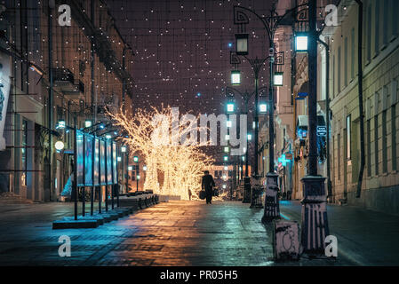 Winter Moscow before Christmas and New Year. Moscow, Russia. December 24, 2016 Stock Photo