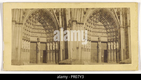Bords du Rhin. Portail de la Cathedrale de Cologne; French; about 1865; Albumen silver print Stock Photo