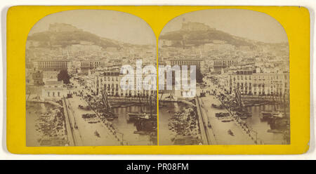 Vue de Naples. Italie; Italian; about 1865; Albumen silver print Stock Photo