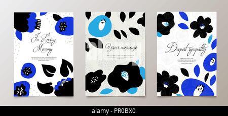 Funeral and obituary condolence cards, RIP flowers wreath, vector floral  frames. Funeral and death loving memory black banners with cross and roses,  memorial Rest in Peace ribbon #2910801