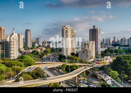 Most famous viaduct in the city of Sao Paulo, Brazil. Stock Photo