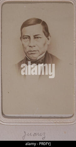 Juárez, Mexican carte-de-visite portrait album from the era of Maximilian and Napoleon III, Lebert, L., Albumen print mounted Stock Photo