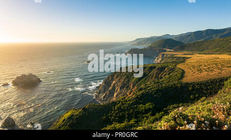 The Pacific coast in Pfeiffer Big Sur State Park between Los Angeles and San Francisco, California, United States of America, North America Stock Photo