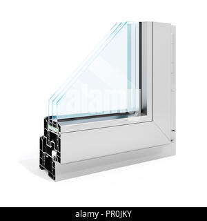 Window Frame 3d Section 3d detailed window frame profile section, on white background Stock ...