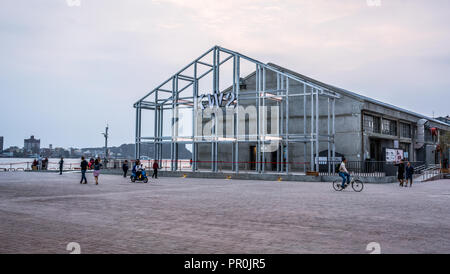 23 February 2018, Kaohsiung Taiwan: KW2 Kaohsiung Warehouse 2 view at former Pier Number 2 of Kaohsiung Port in Taiwan Stock Photo