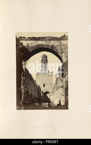 The Mosque of El-Hakim, Cairo; Francis Frith, English, 1822 - 1898, Cairo, Egypt; about 1857; Albumen silver print Stock Photo