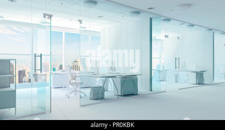 3d modern office interior render Stock Photo