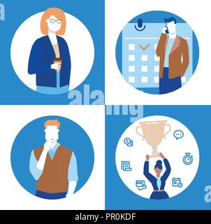 Business situations - set of flat design style illustrations Stock Vector