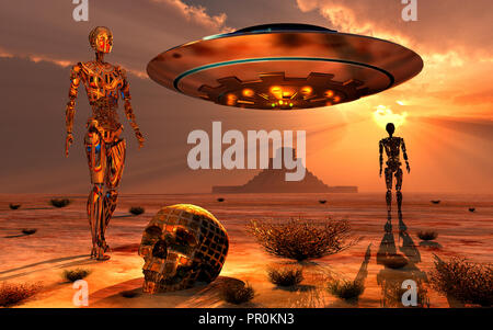 Space Age Archeologists Stock Photo