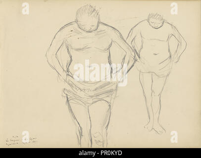 Copies of Cézanne's Bathers; Edgar Degas, French, 1834 - 1917, about 1877; Graphite Stock Photo