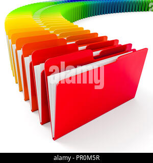 3d colorful folders on white background Stock Photo