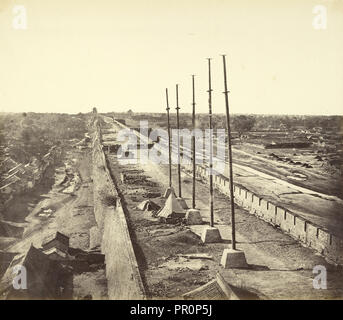 Top of the Wall from Anting Gate, Peking, Possession taken by English and French Troops; Felice Beato, 1832 Stock Photo