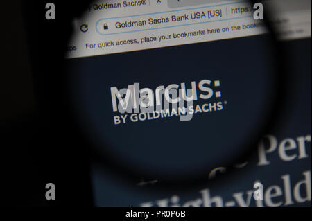 The American website of The Marcus Bank by Goldman Sachs on a computer Stock Photo