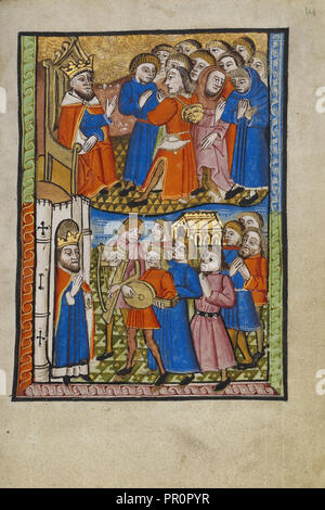 David Bringing the Ark of the Covenant to Jerusalem; Norfolk perhaps, written, East Anglia, England; illumination about 1190 Stock Photo