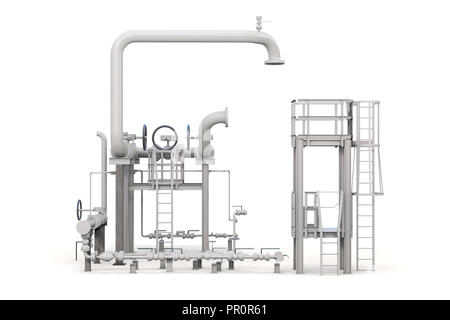 3d render of oil refinery on white background Stock Photo