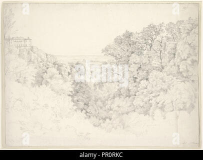 View from Ariccia near Albano; Ernst Fries, German, 1801 - 1833, Italy; 1824; Graphite; 42.2 x 56.6 cm, 16 5,8 x 22 5,16 in Stock Photo