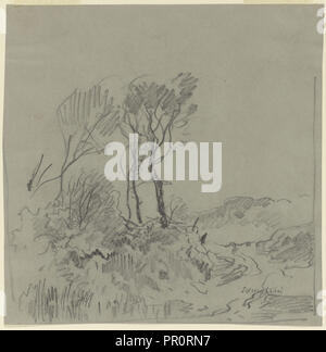 Tree Studies; Josef Wenglein, German, 1845 - 1919, Germany; n.d; Graphite; 20 x 19.8 cm, 7 7,8 x 7 13,16 in Stock Photo