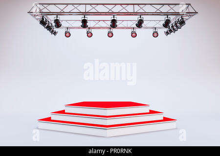 3d template of blank empty podium stage Stock Photo