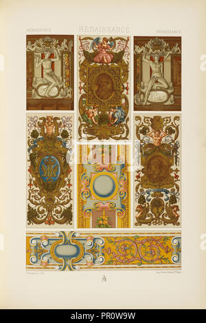 Renaissance L'ornement polychrome, Charpentier, Firmin-Didot, Firm, Racinet, A., Auguste, 1825-1893, Chromolithograph Stock Photo