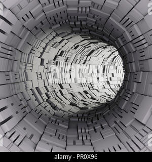 3d abstract tunnel render Stock Photo