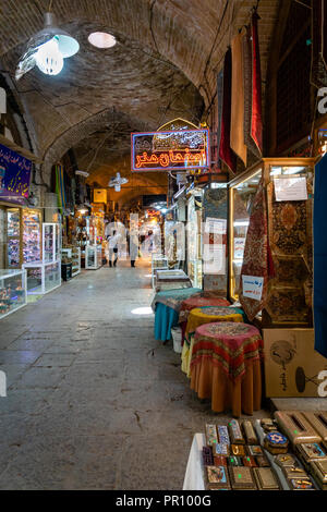 Isfahan, Iran - June 2018:  Isfahan Bazaar in Imam square in Isfahan, Iran. Bazaar of Isfahan is a popular tourist attraction. Stock Photo
