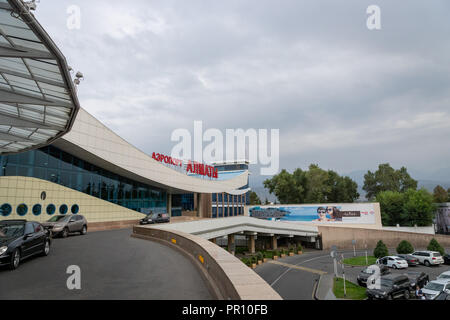 Almaty, Kazakhstan - September, 2018: Almaty airport architecture. The Almaty airport is the largest international airport in Kazakhstan. Stock Photo