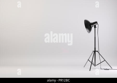 3d studio setup with lights and white background Stock Photo