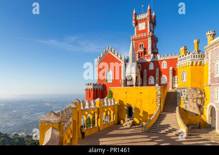 The Pena Palace, UNESCO World Heritage Site, near Sintra, Portugal, Europe Stock Photo