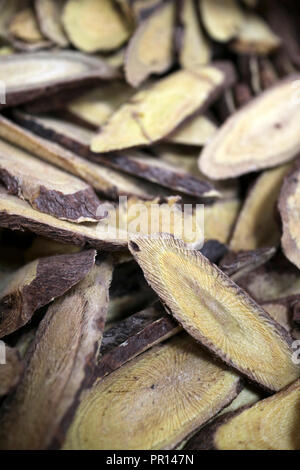 Chinese traditional medicine, close up dry herbs or leaves top view 161 Stock Photo