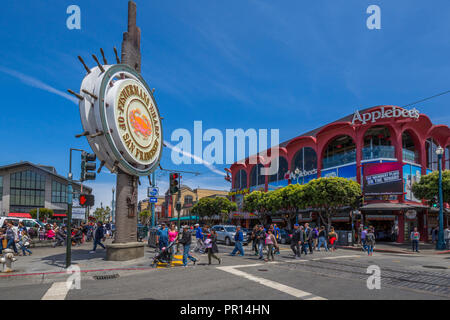 View of Fishermans Wharf sign, San Francisco, California, United States of America, North America Stock Photo