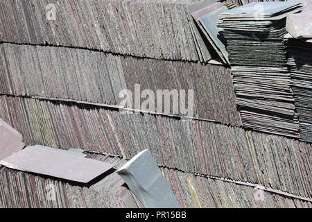 Slate Tiles at National Slate Museum Stock Photo