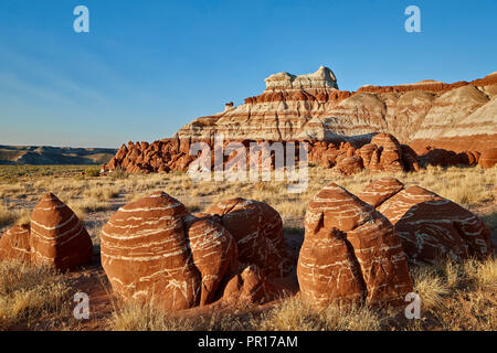 Striped red-rock boulders, Hopi Reservation, Arizona, United States of America, North America Stock Photo