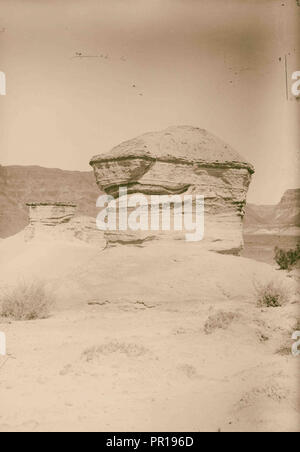 Around the Dead Sea Marl formations near Masada. 1900, Minerals, Rock formations, The Dead Sea – bordering Israel, the West Bank Stock Photo