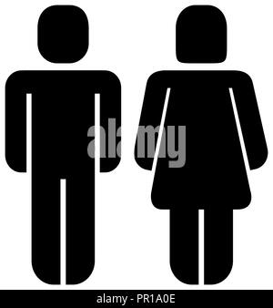 man and woman standing figure pictogram vector illustration Stock Vector