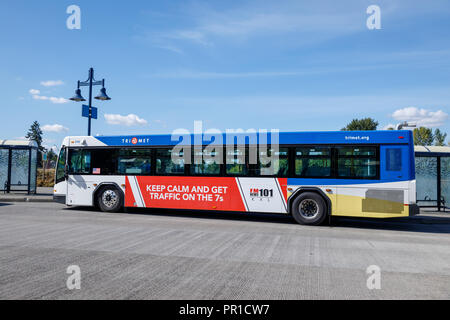 Portland, Oregon - Sep 21, 2018 : Portland public transportation, Trimet Bus Stock Photo