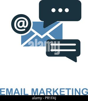 Email Marketing icon in two colors. Creative style design from online marketing collection. UX and UI. Pixel perfect email marketing icon. For web des Stock Vector