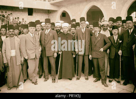 Arab protest delegations, demonstrations and strikes against British policy in Palestine Stock Photo