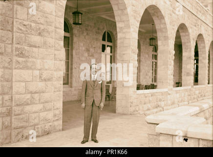 Ex King Alfonso XIII of Spain. At King David Hotel, Jerusalem, March 3rd, 1932. 1932, Jerusalem, Israel Stock Photo