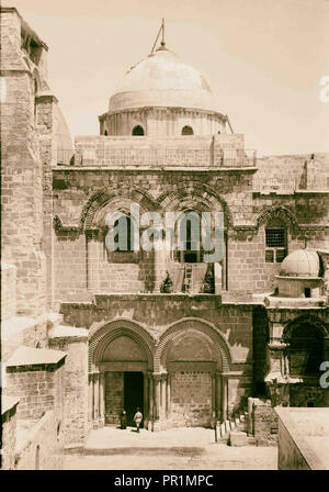 The Holy Sepulchre Church. Jerusalem. (Crusader façade). 1898, Israel Stock Photo