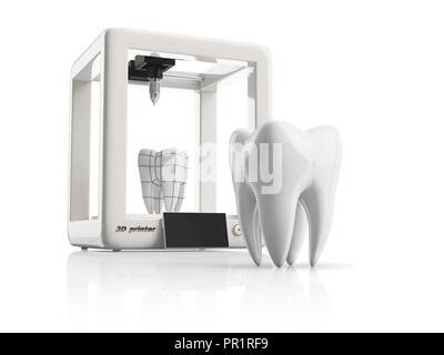 3D model of tooth, illustration. Stock Photo