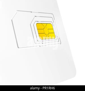 Close-up of sim card starter kit, illustration. Stock Photo