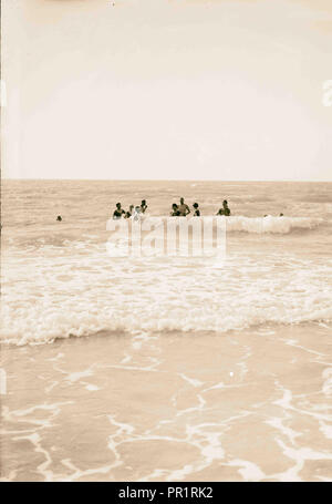 American colony group bathing during Askalon trip. 1898, American
