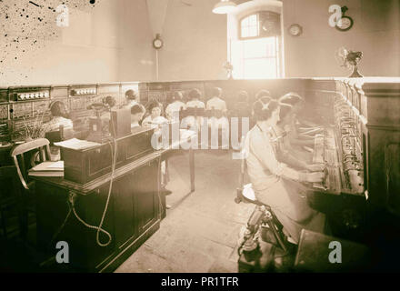 Telephone Company switchboard. 1898, Middle East, Israel and/or Palestine Stock Photo