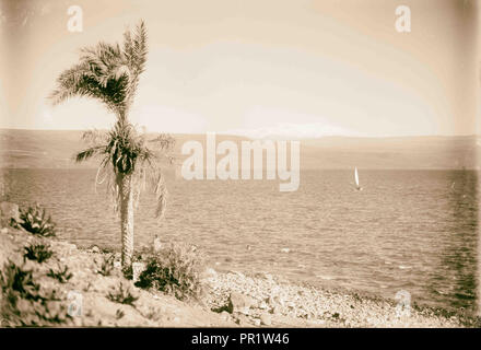 Mt. Hermon from Sea of Galilee. 1898, Middle East, Israel and/or Palestine Stock Photo